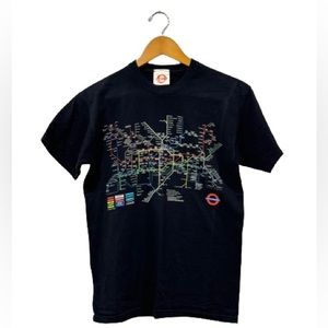 Underground London subway map tshirt - black - small